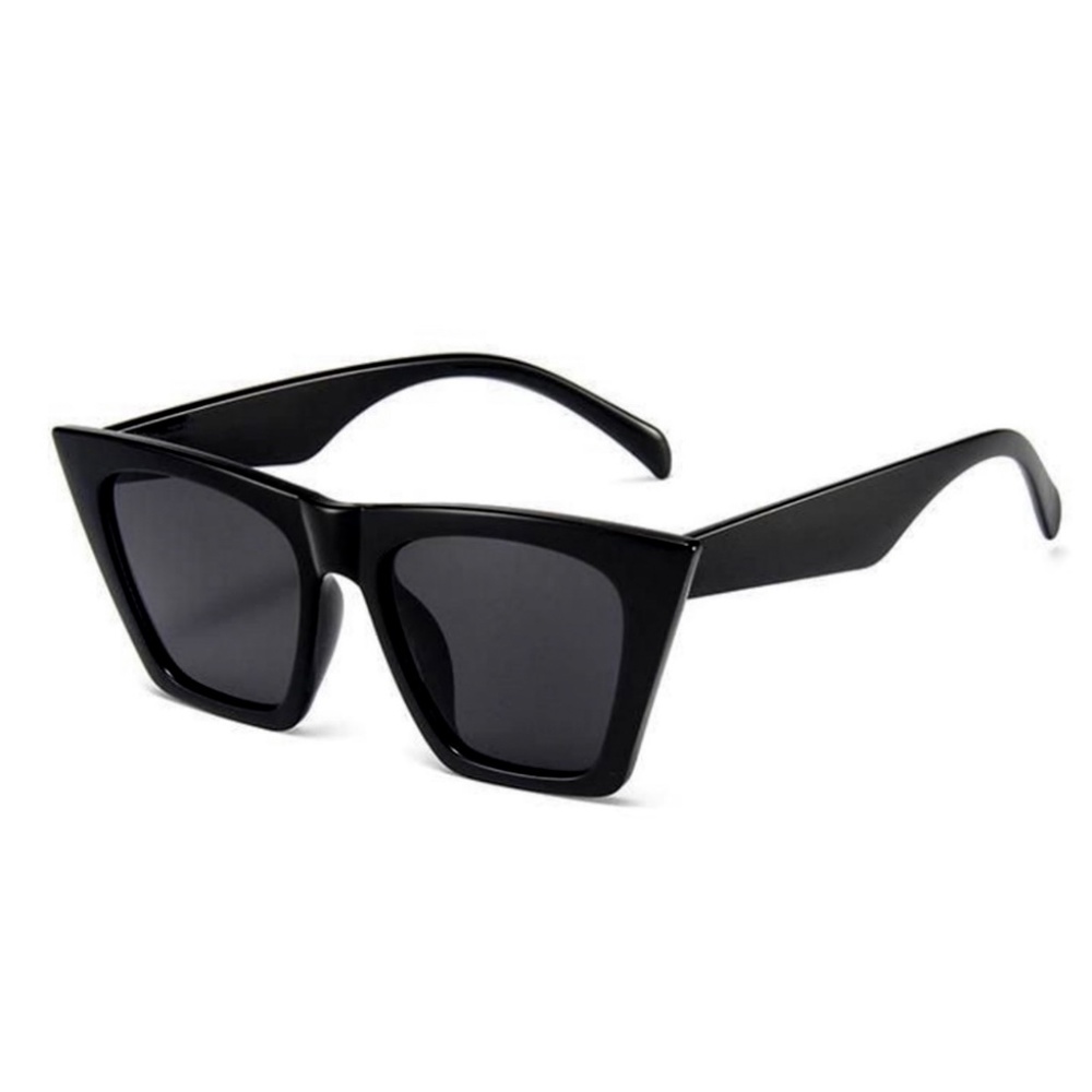 Classic Black Cute Trendy Cat eye Womens Oversized Square Polarized Sunglasses